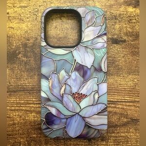 iPhone 14 Pro Floral Phone Case - Purple and Blue